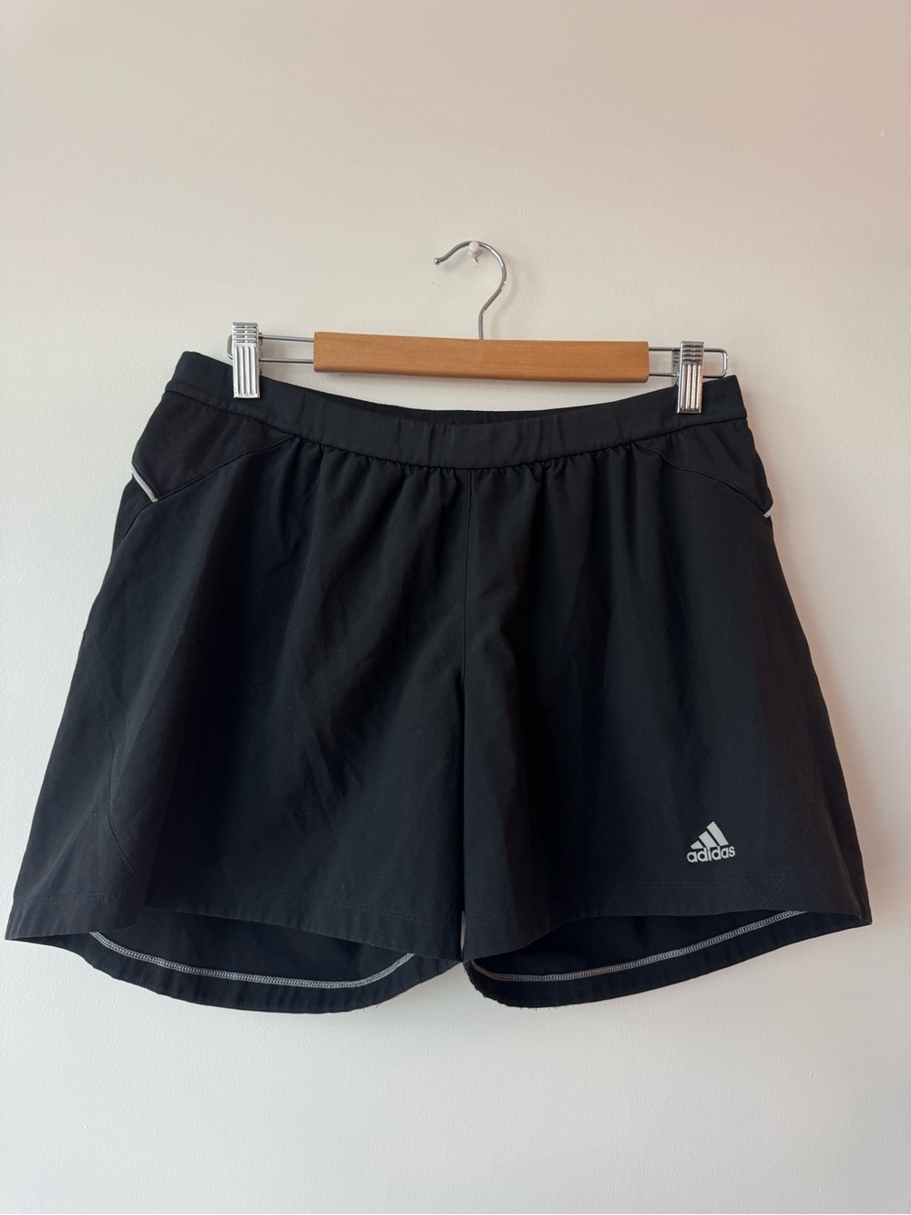 Adidas Black Running Shorts with Inner Mesh Brief Liner Women’s Medium M
